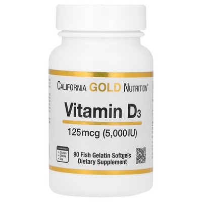 D3 for Healthy Bones & Teeth - Immune System - Gluten , Non-GMO - 125 mcg (5,...