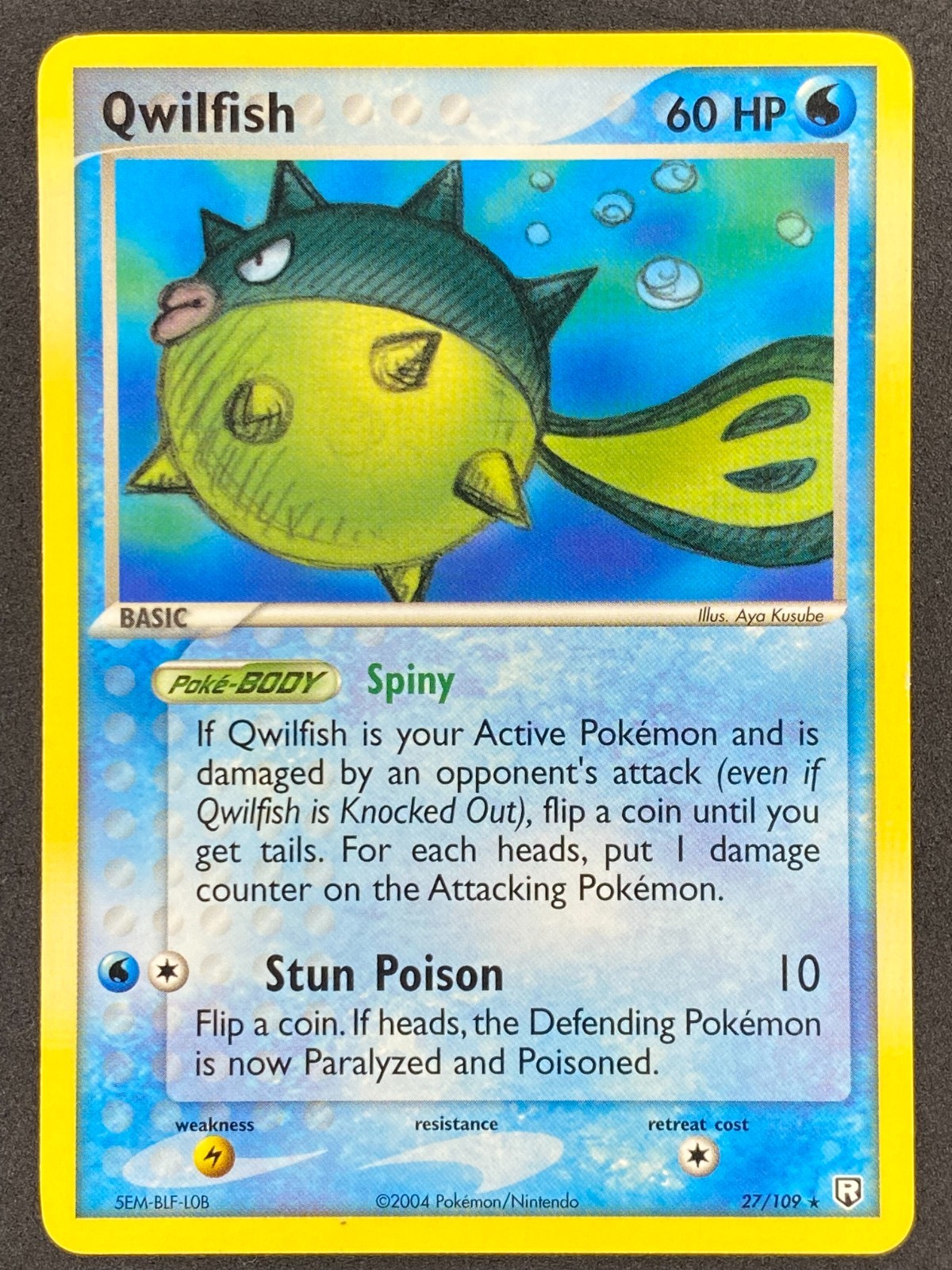 Pokémon Qwilfish 27/109 TRR EX Team Rocket Returns NM