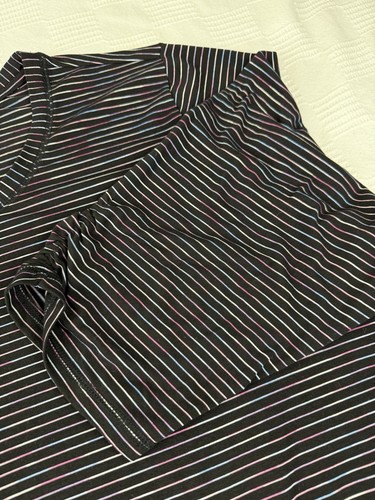 Catherines Plus Black Striped 3/4 Sleeve Top Tunic Blouse 4X 30/32W - Picture 4 of 14