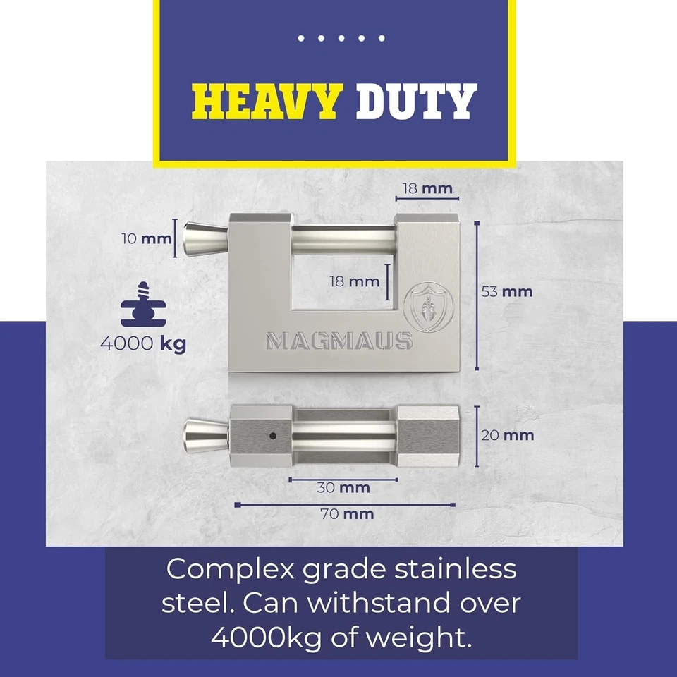 Armoured High Security Padlock - 0.70" Shackle, Weatherproof - Image 4 of 4