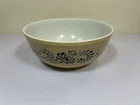 VTG Pyrex Bowl #404 Homestead Print 4 Qt Brown Speckled Blue Floral 10.5"
