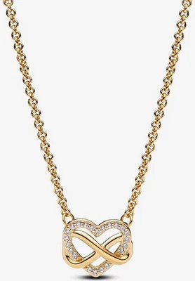Funkelnde Unendlichkeits-Herz Collier-Halskette Damenhalskette - Bild 1 von 4