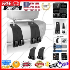 Car Hooks for Headrest, 2Pcs Seat Back Storage Hook Luxurious Leather 100 Me...