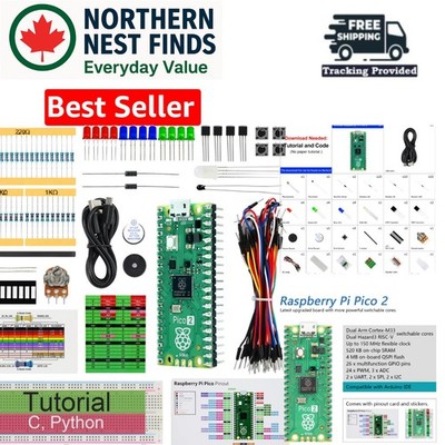 Raspberry Pi Pico 2 Starter Kit: Dual Microcontrollers & Extensive Project Guide