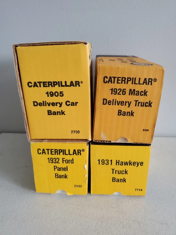 Ertl 批量 4 件 压铸卡特彼勒车辆送货卡车 福特面板汽车银行 — 第 4/4 张图片