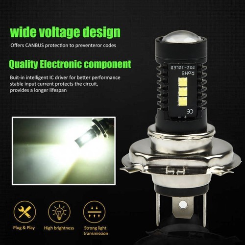 2pcs H4 9003 60W 1800LM 6000K COB LED Conversion Headlights Bulbs High/Low Beam - Picture 4 of 12