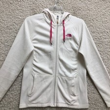 The North Face Hoodie Medium Adult White Full Zip Fleece Sweatshirt Womens M