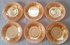Fire King Peach Luster Laurel Saucers Set 6 Oven Ware USA 5.75" VG