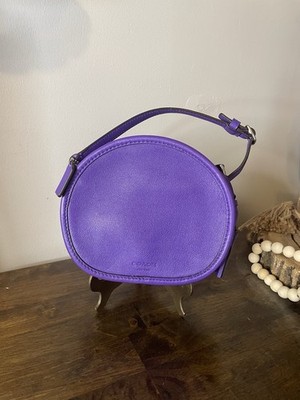 COACH Purple Leather Legacy Canteen Crossbody Bag with Tassels