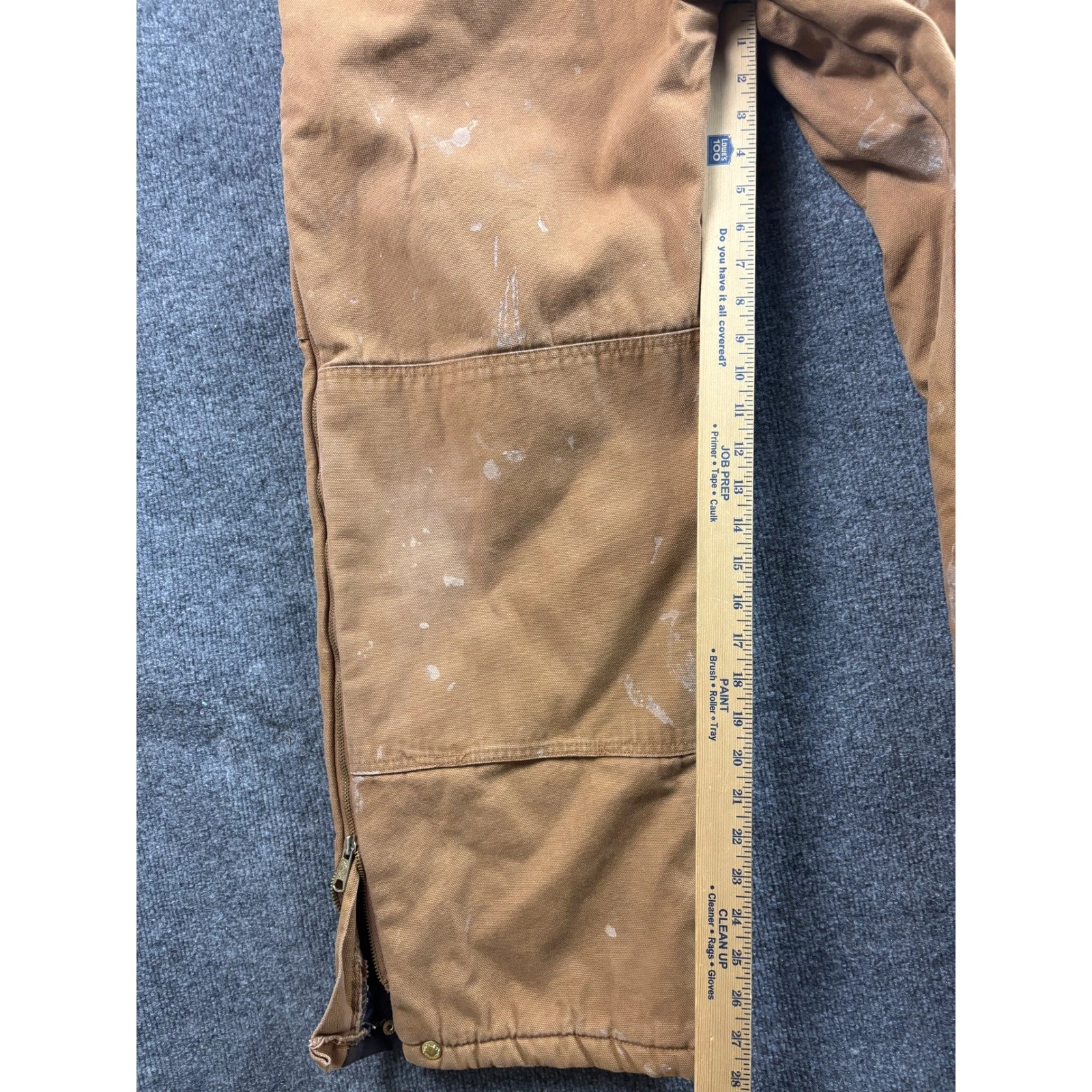 Dickies Duck Canvas Bib Overalls Mens XL Brown Lined Double Knee Workwear image 6