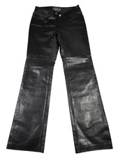 Vintage Gap Leather Boot Cut Pants Women  s Size 6 Black Genuine Lining VTG Jeans