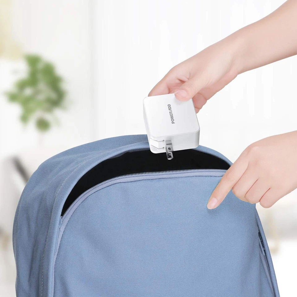 USB C Wall Charger,POWERADD 30W Dual Port Type C Charger with PD18W and Foldable - Image 4 of 4