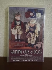 Indygo Junction Raining Cats & Dogs Doll Overalls Pattern Donna Martin IJ497