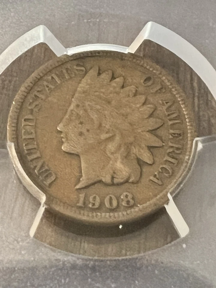 1908-S Indian cent, PCGS F12, Key Date! - Image 3 of 4