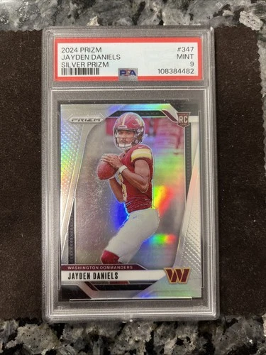 2024 Panini Prizm Rookie JAYDEN DANIELS #347 RC Silver Prizm SP PSA 9