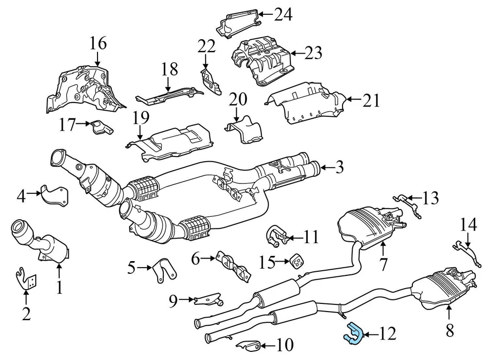 Mercedes-Benz S65 AMG 2015-2019 - Soporte de montaje de tubo de escape central izquierdo Foto 3 de 4