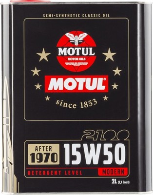 Motul 2100 Classic Semi-Synthetic Motor Oil 15W50 - 2 Liter
