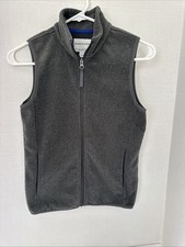 Amazon Essentials Boy's Large Fleece Vest Charcoal Gray Zip E15 Soft Warm