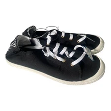 !WIDE WIDTH BLACK Time and Tru Women's Scrunch Back Slip-On Sneaker Black Sz 9W