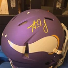 Aaron Jones Minnesota Vikings Purple NFL Helmet Signed BAS Witnessed