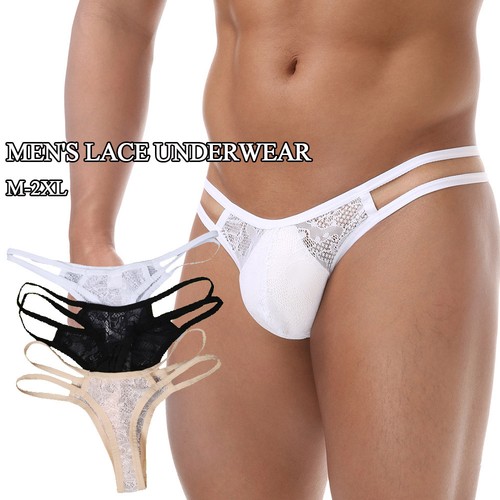 Men's G-string Sexy Brief Low Waist Thongs Mesh T-back Panties Underwear ∫