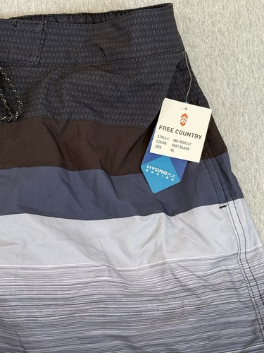 Free Country HydroFlx Board Shorts Swimming Trunks Large Black Gray Extra Large - Picture 4 of 23