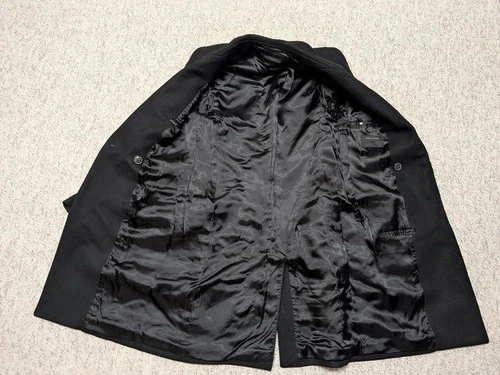 ITALY made MARC JACOBS double breasted 2XS black OVERCOAL wool 32R/34R runway image 5