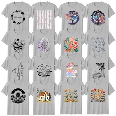 T-Shirt Natur Blumen Abstrakte Kunst Skandinavische Volkskunst Geburtstag Geschenk