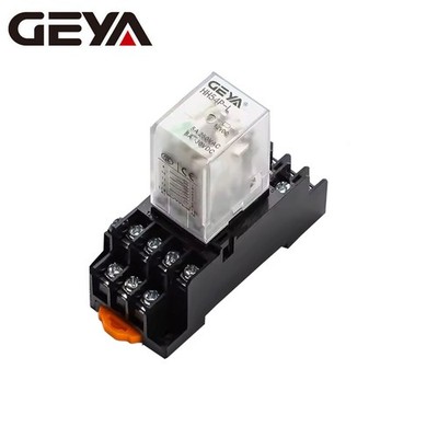 GEYA 14 Pins 4PDT Electromagnetic Relay DC12/24V AC12/24V AC220V & Socket Base
