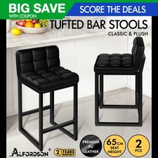 ALFORDSON 2x Bar Stool Padded Seat Thicker Metal Breakfast Counter Dining Chair