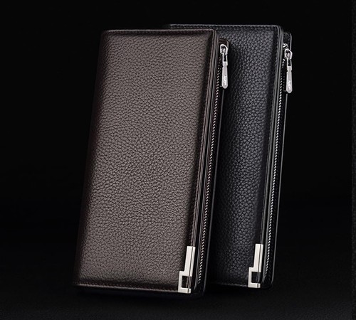 Mens Real Leather Long Wallet RFID Blocking Multi Credit Card Large Capacity ... - Picture 7 of 7