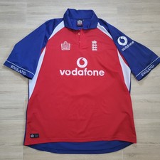 Admiral England Cricket Team Shirt Jersey Vodafone Red Blue Size XXL