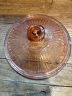Vtg Mayfair Open Rose Pink Depression Glass Butter Dish Lid