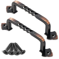 OVOV 2 Pack Barn Door Pull Handle Hardware for Garden Gate 5inch Copper  Sol...
