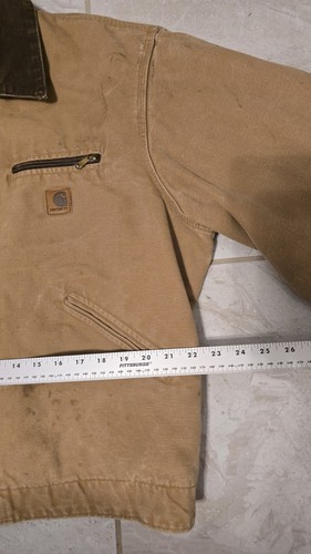 Vintage Carhartt Blanket Lined Detroit Jacket Mens Large Brown J97 CML Stains - Picture 17 of 18