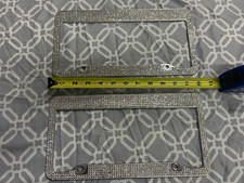 2 Pack Metal Diamond Bling Glitter License Plate Frame Cover Crystal Rhinestone