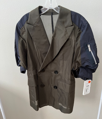 Sacai Voile x Taffeta Jacket - Size 1 - NWTs - Navy | eBay