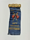 New Listing1913 Gettysburg PA 50th Anniversary Civil War  Reunion Ribbon CT Delegation