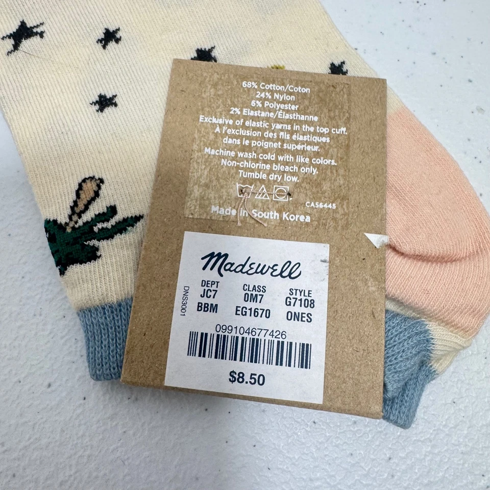 Paquete de 4 pares de calcetines tobilleros Madewell para mujer Phys Ed Sparkle Plaid Critter OLDSTOCK Foto 4 de 4