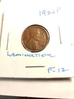 1934 P LINCOLN WHEAT PENNY WITH LAMINATION ERROR CHOICE VERY FINE CONDITION