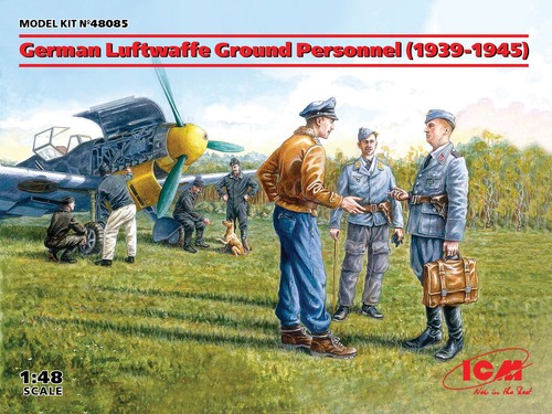 Scale Model Kit 1/48 ICM 48085 German Luftwaffe pilots and ground personnel WWII - 第 1/6 張圖片