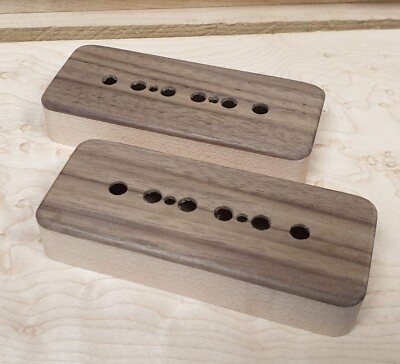 Nussbaum und Ahornholz P90 Tonabnehmerabdeckung (Einzel oder Paar) E-Gitarren-Teile