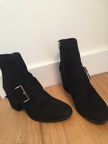 Bruno Premi black suede boots with gold buckle detail, Size 5 UK (38 EU) - Picture 2 of 4