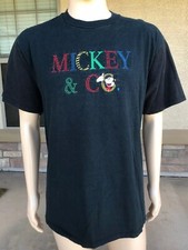 Vintage Mickey & Co Spellout T Shirt USA Made Size XL Mickey Mouse Black