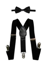 Suspender and Bow Tie Set for Boys Toddler Baby Children - Black