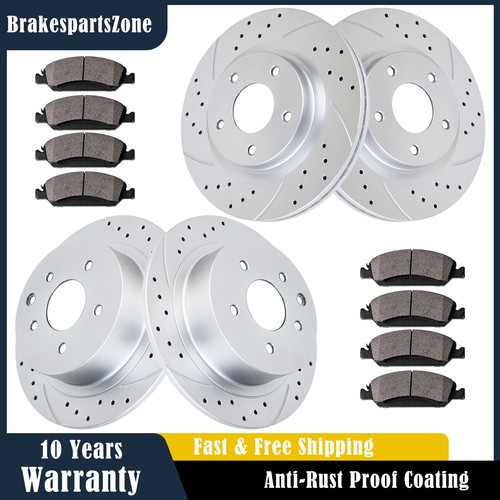 Fit V6 RWD Challenger Charger Magnum 300 Front Rear Brake Rotors and Pads