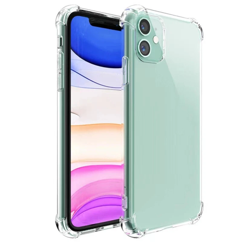 COVER SILICONE ANTIURTO COMPATIBILE IPHONE 11 12 / 12 PRO 13 TRASPARENTE NUOVO - Immagine 2 di 4