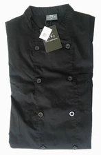 Chef Code Men's XXL Double Breasted Chef's Jacket Coat BLACK