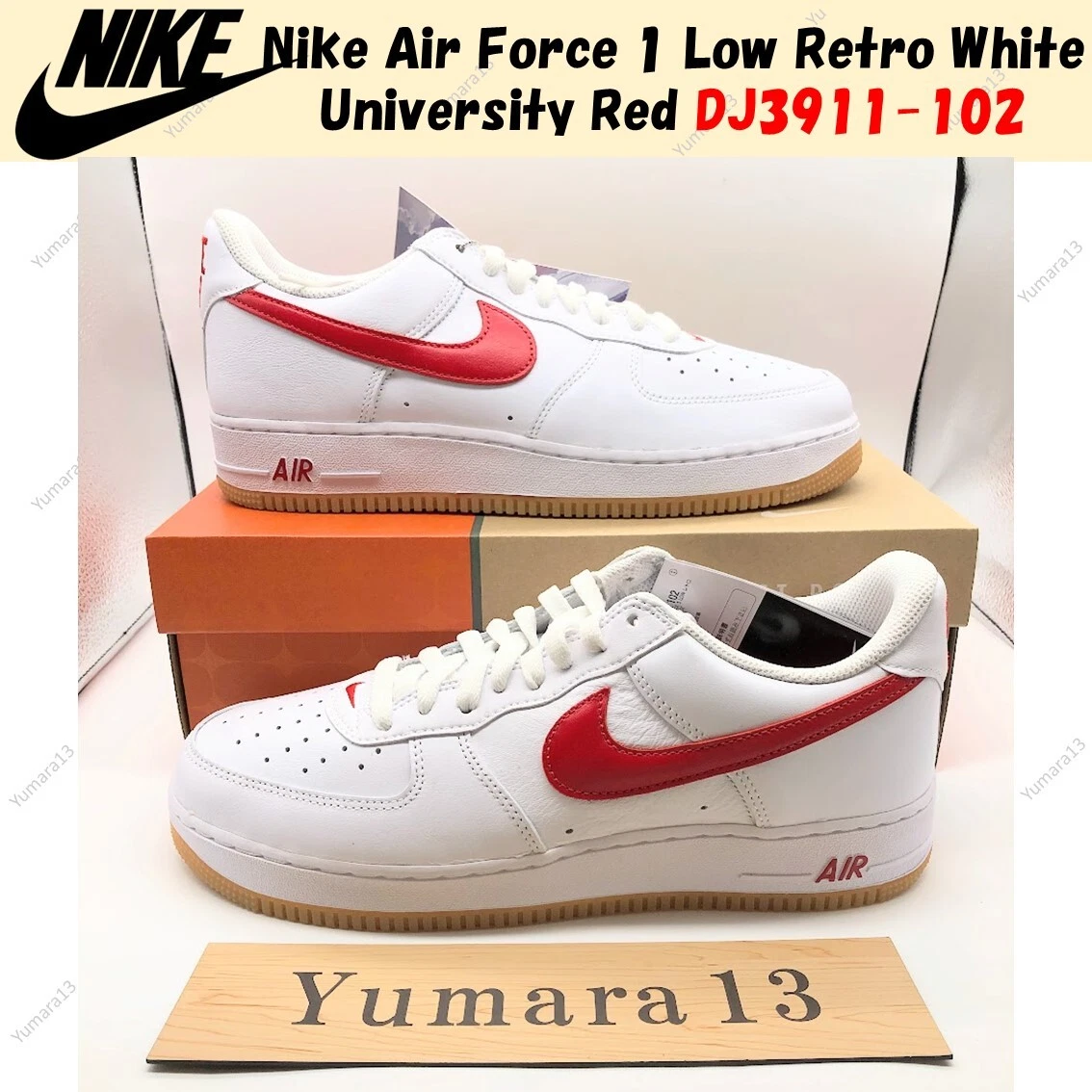 Nike Air Force 1 Low White University Red | eBay display picture 2