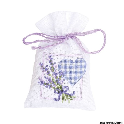 Vervaco Gezählte Kreuzstich Lavendel Zweige mit Herz, Tasche, DIY